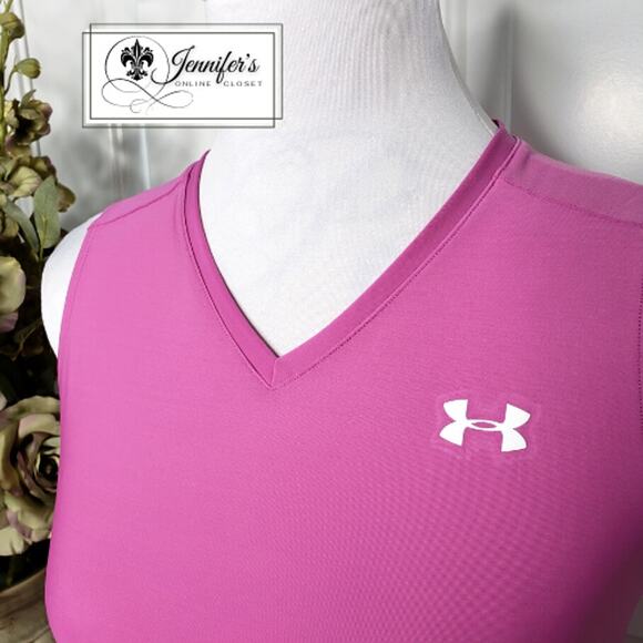 3/$25 Under Armour Women's Pink Compression Top Size Large - Picture 3 of 8